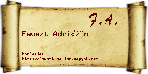 Fauszt Adrián névjegykártya